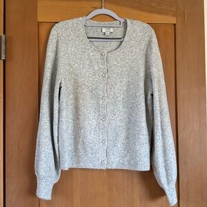 J. Crew Gray Extra Soft Cardigan with Pearl button detail